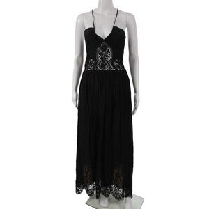 Nightcap Clothing Women Black Maxi Dress V-Neck Sleeveless Rayon Zip Size 3